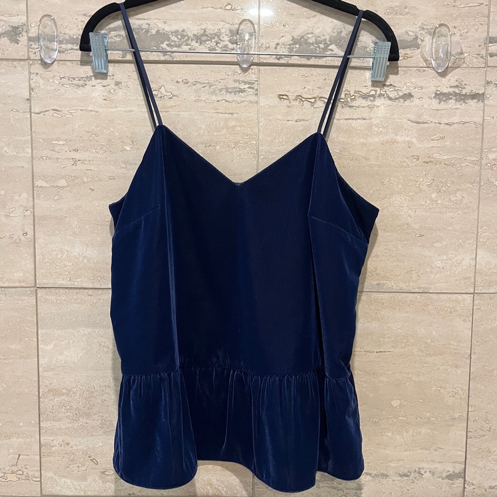 NWT J. Crew Velvet Peplum Top